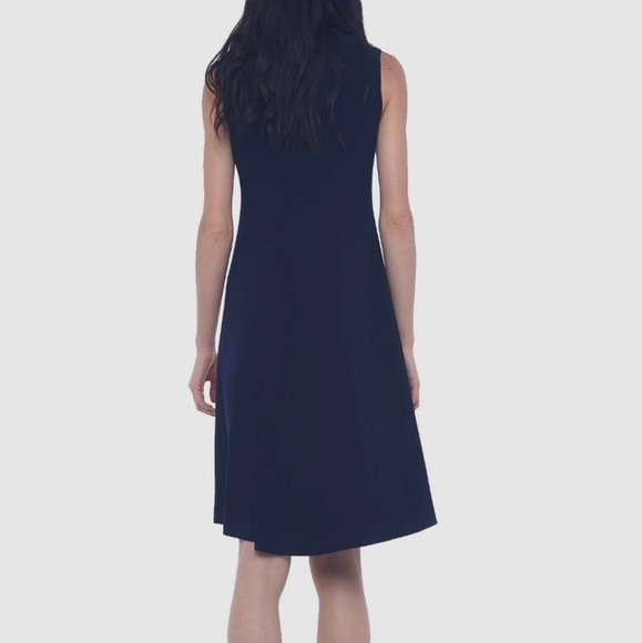 Norma Kamali Sleeveless Swing Dress Midnight Navy Blue Size Small - Picture 3 of 6